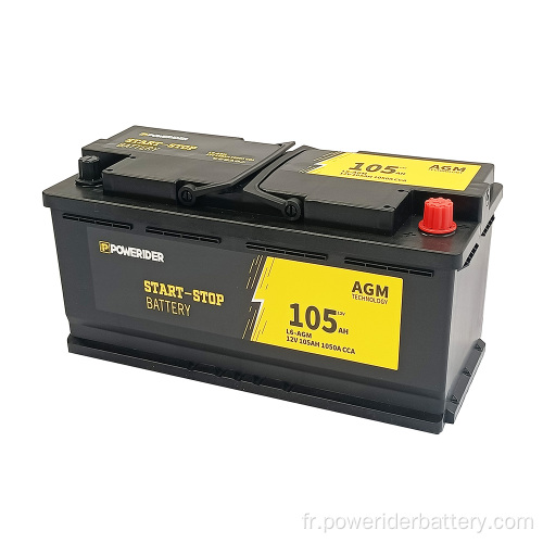Batterie d&#39;arrêt de la batterie d&#39;arrêt AGM AGM d&#39;AGM d&#39;AGM 12V 105AH